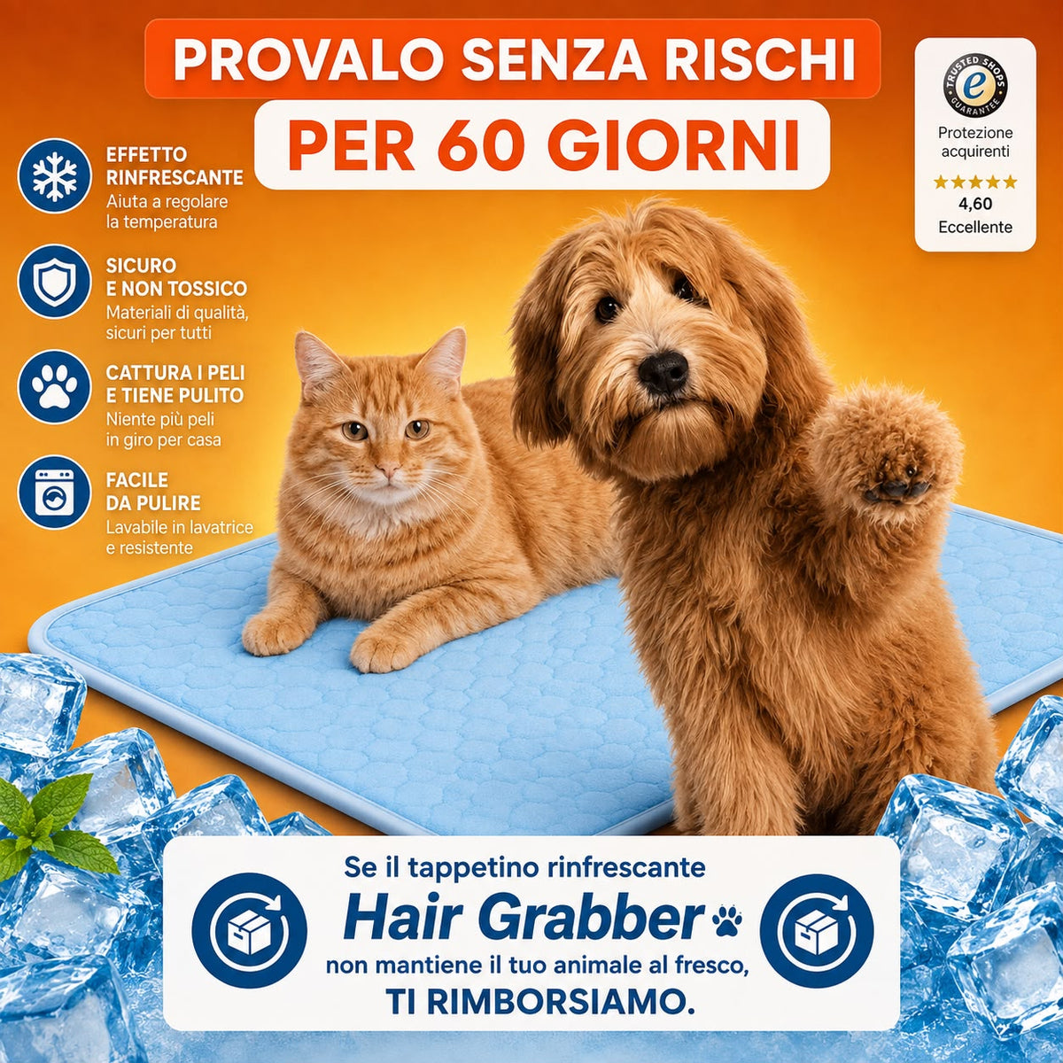 FreshPaw™ – Tappetino Rinfrescante per Cani e Gatti