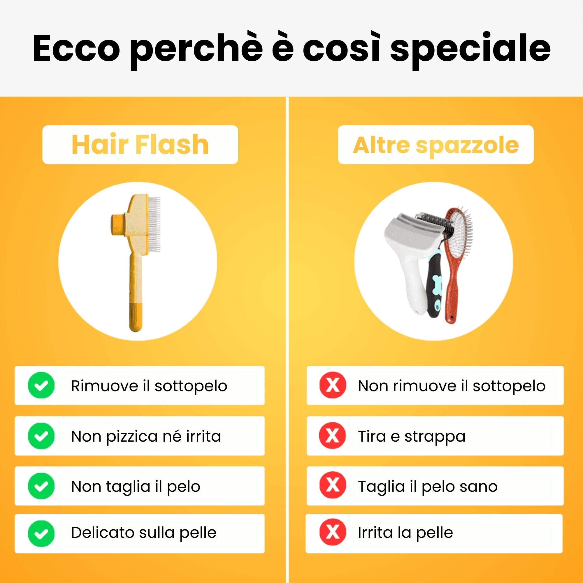 Hair Flash™  – La spazzola autopulente per peli