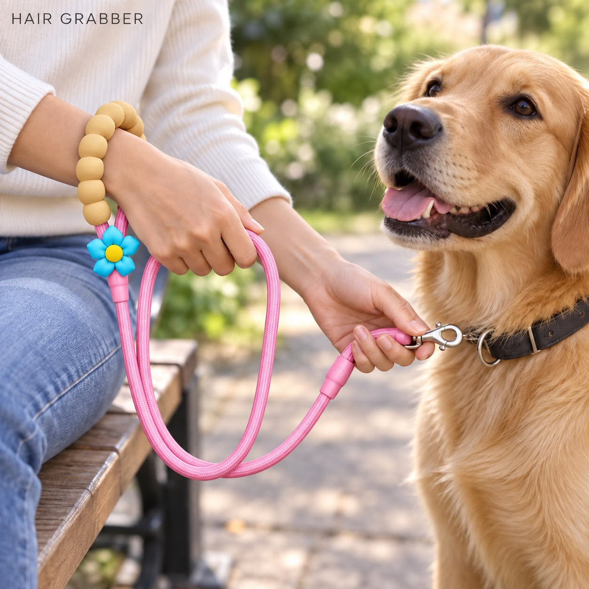 Guinzaglio per Cani in Corda Intrecciata con Fiore™